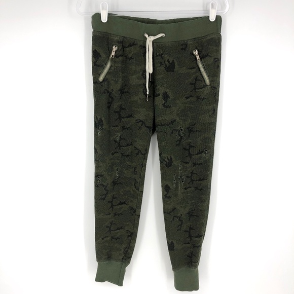 distressed camo joggers